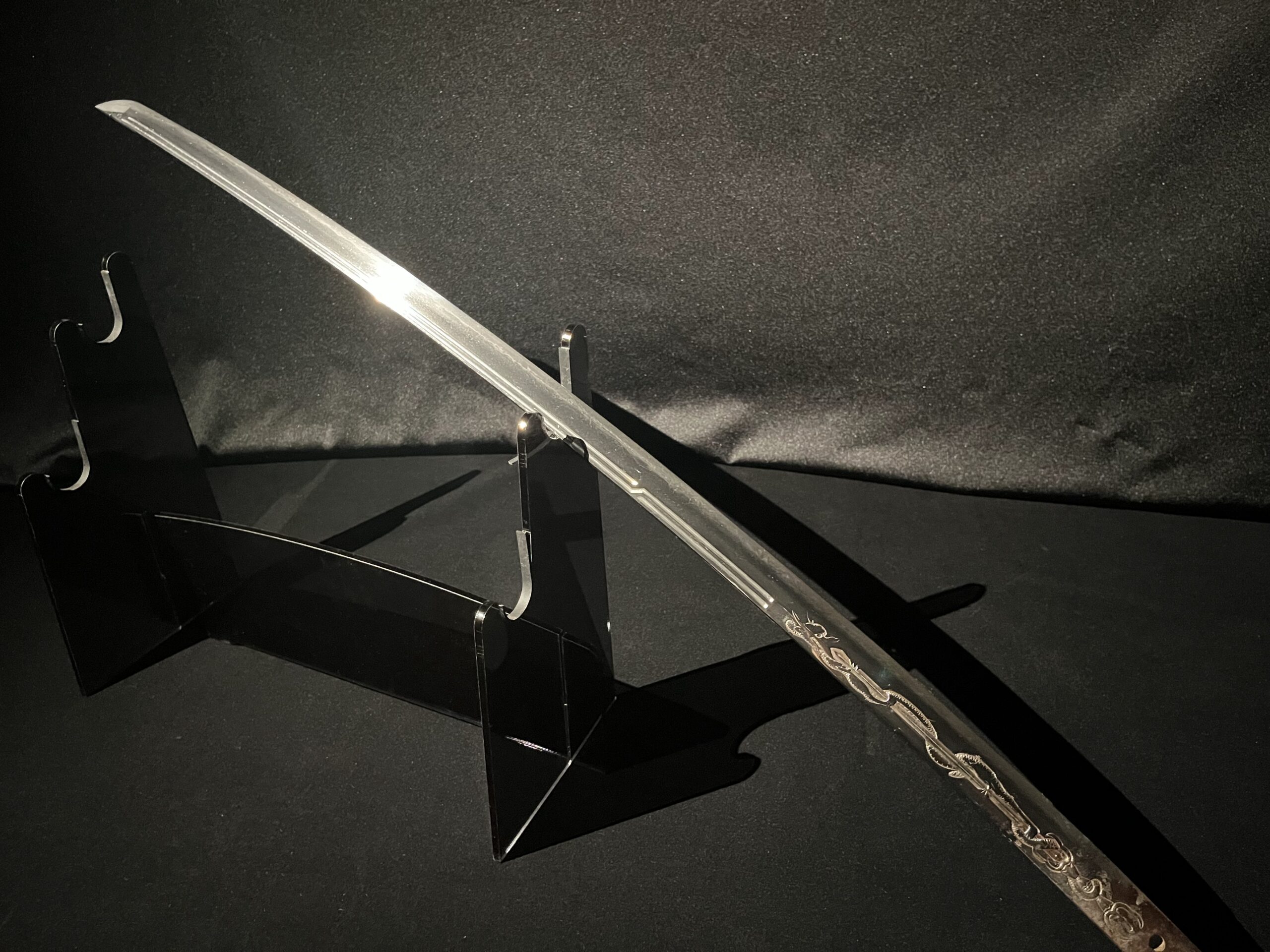Tsukushi Nobukuni(筑紫信国)– Authentisches Katana(1333–1573)– Drachenschnitzerei auf der Klinge - Image 5
