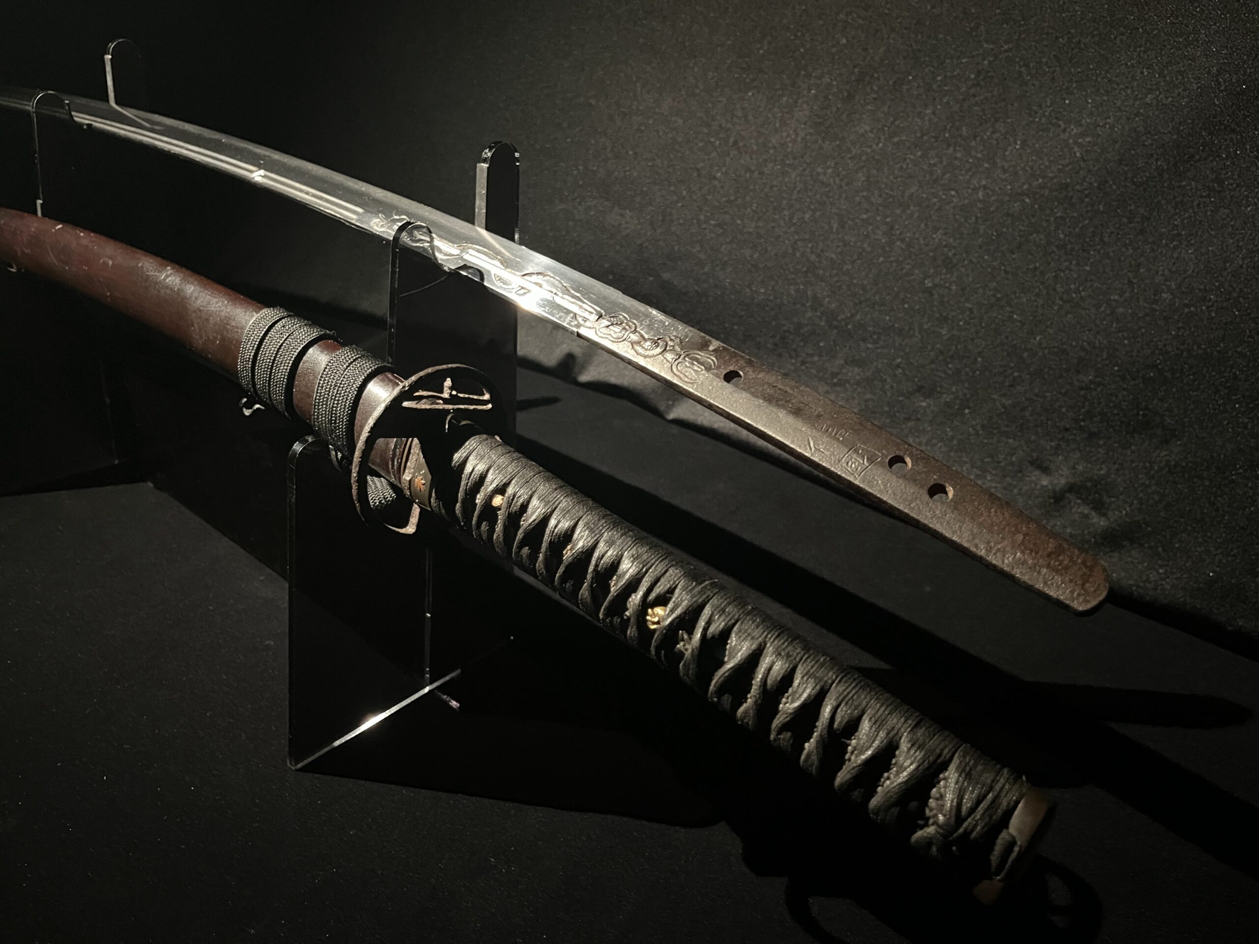 Tsukushi Nobukuni(筑紫信国)– Authentisches Katana(1333–1573)– Drachenschnitzerei auf der Klinge - Image 4