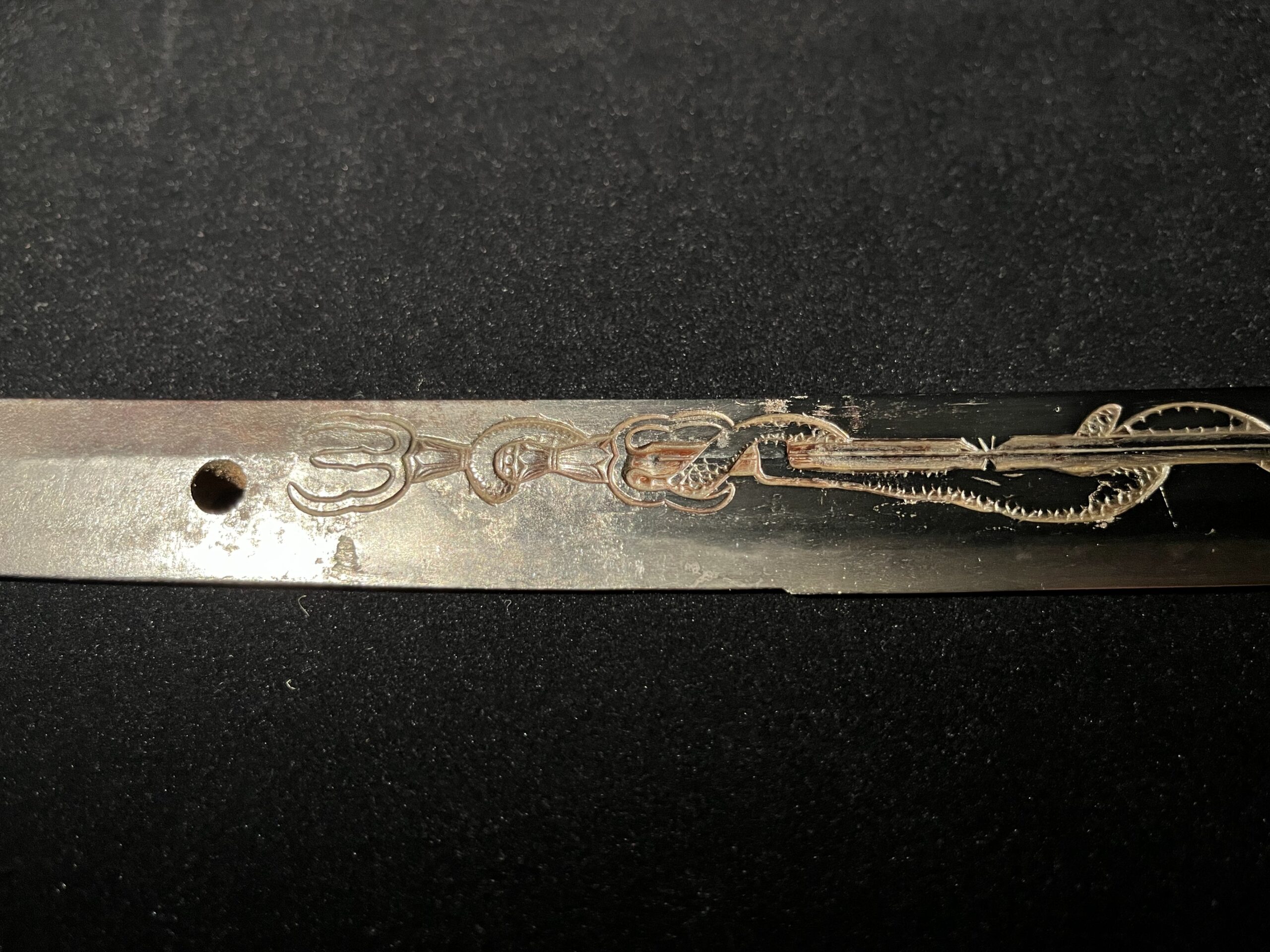 Tsukushi Nobukuni(筑紫信国)– Authentisches Katana(1333–1573)– Drachenschnitzerei auf der Klinge - Image 10