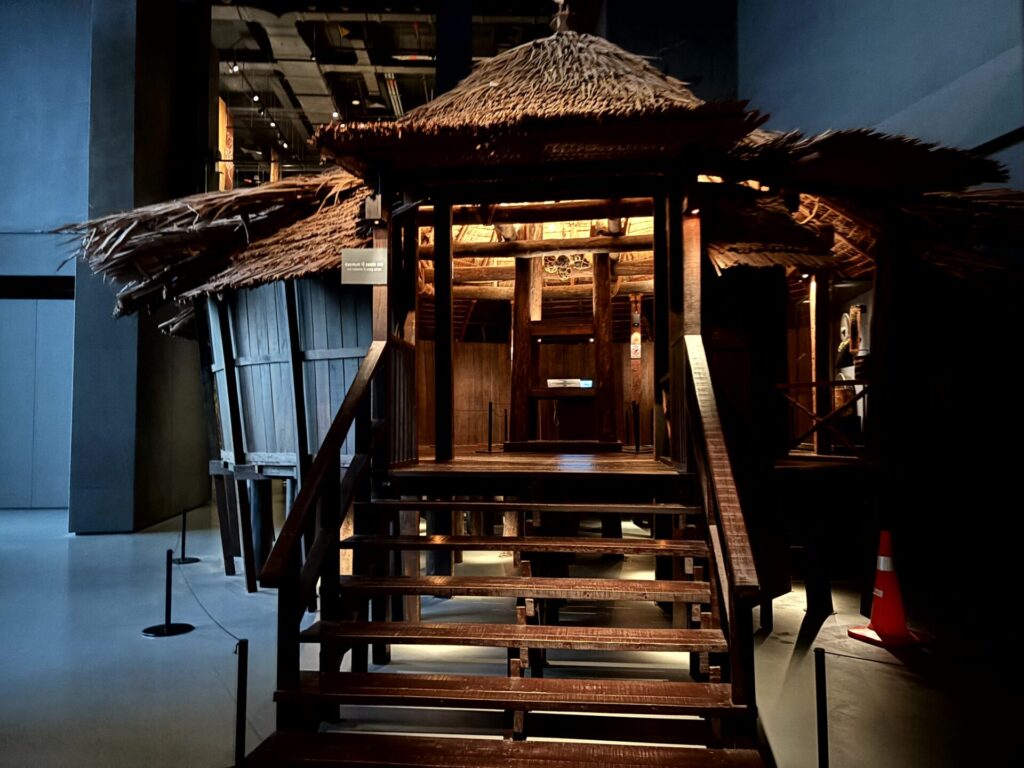 Skulls hanging in a traditional Bidayuh dwelling display
