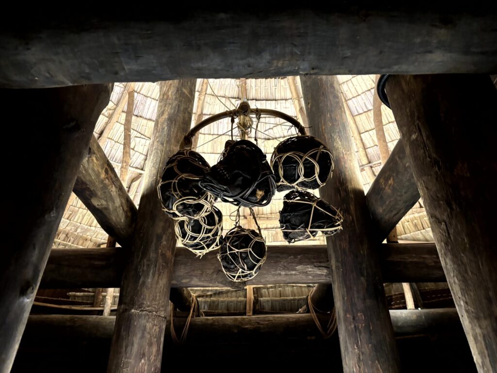 Skulls hanging in a traditional Bidayuh dwelling display