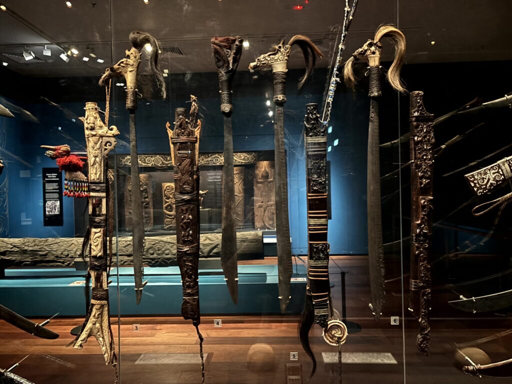Carved hilt and scabbard of a Bornean parang